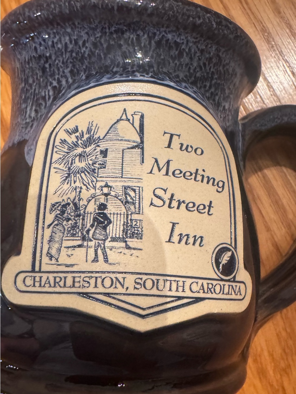 5/$30 Charleston South Carolina Dark Blue Ceramic Mug Two Meeting Street Inn - Picture 2 of 7